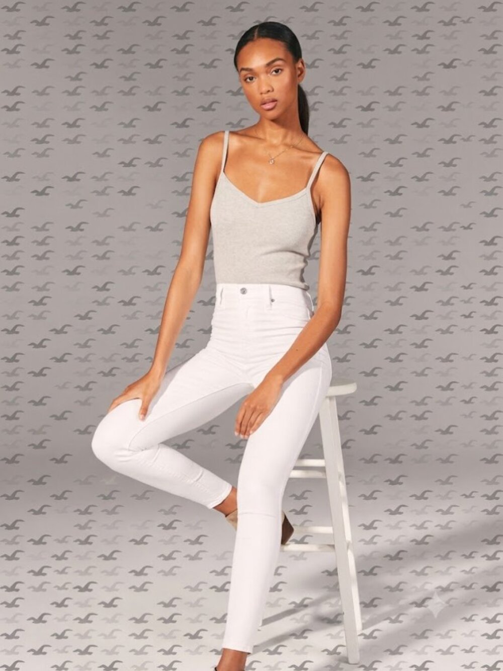Hollister Cream High-Rise Jeans Legging - 7L